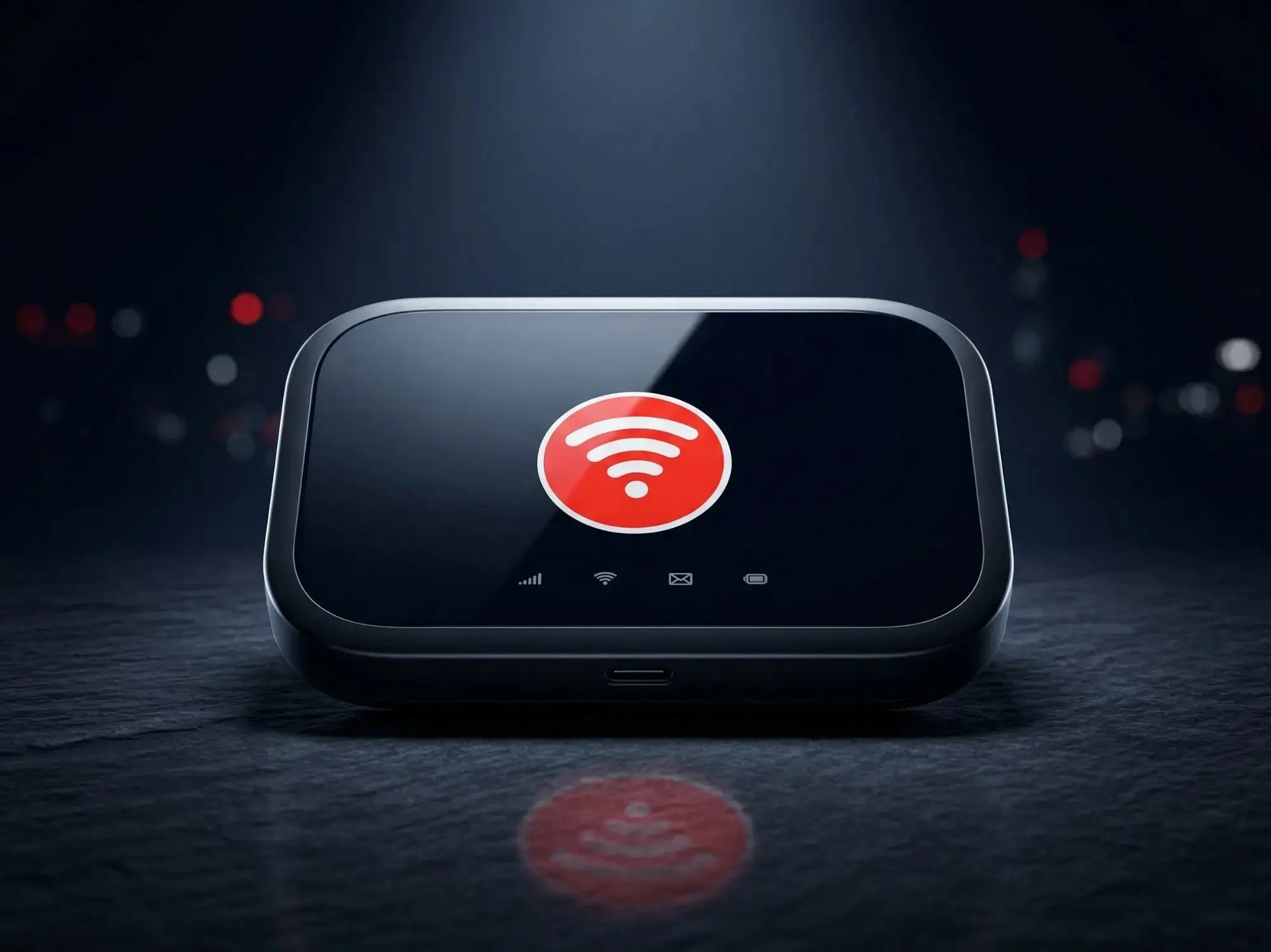On-The-Go router being charged via USB-C